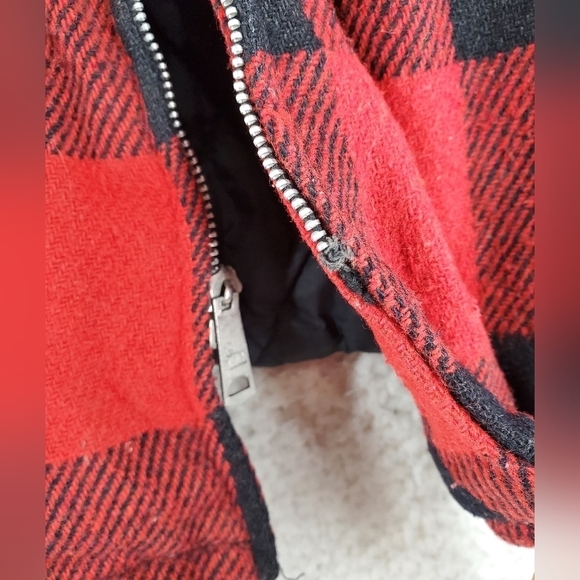 Vtg Brewster Jacket Mens XL Red Black Buffalo Plaid Flannel Wool Linen Quilted - Picture 6 of 16